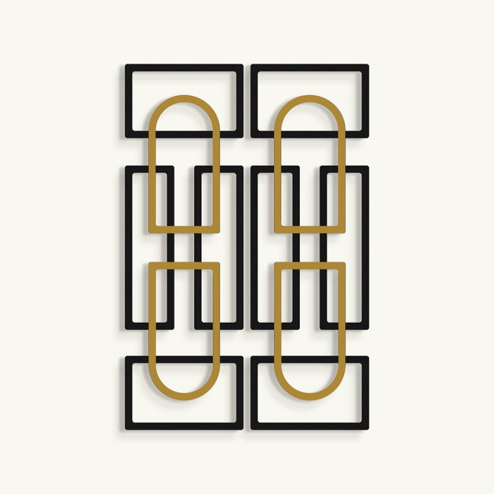 Wallity Echo Forms Juego de 2 Piezas - Negro y Dorado Wallity Echo Forms Juego de 2 Piezas - Negro y Dorado